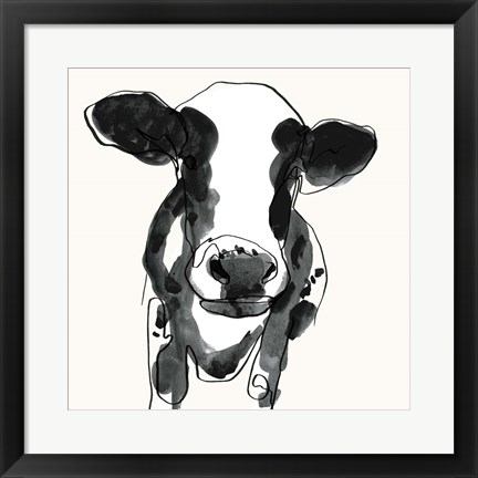 Framed Cow Contour II Print