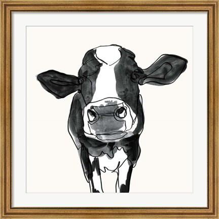 Framed Cow Contour III Print