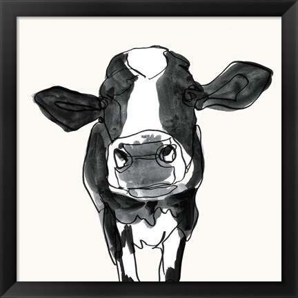 Framed Cow Contour III Print