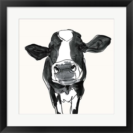 Framed Cow Contour III Print