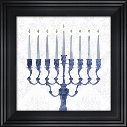 Framed Sophisticated Hanukkah I Print