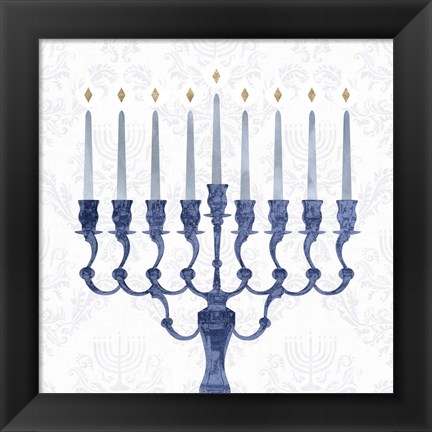 Framed Sophisticated Hanukkah I Print