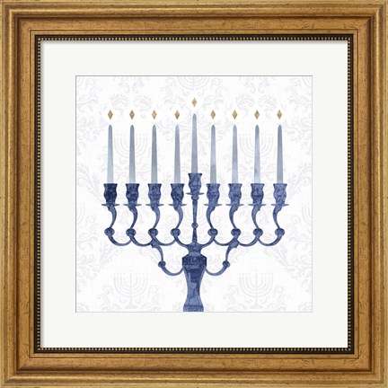 Framed Sophisticated Hanukkah I Print