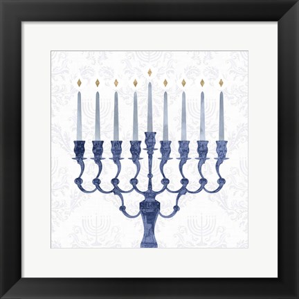 Framed Sophisticated Hanukkah I Print