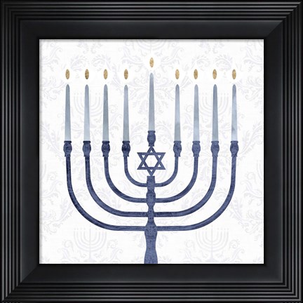 Framed Sophisticated Hanukkah II Print