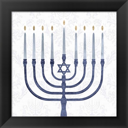 Framed Sophisticated Hanukkah II Print