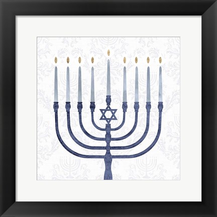 Framed Sophisticated Hanukkah II Print
