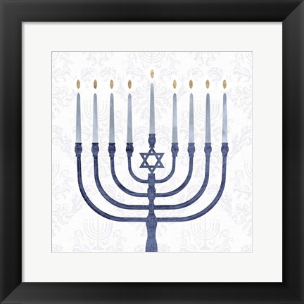 Framed Sophisticated Hanukkah II Print