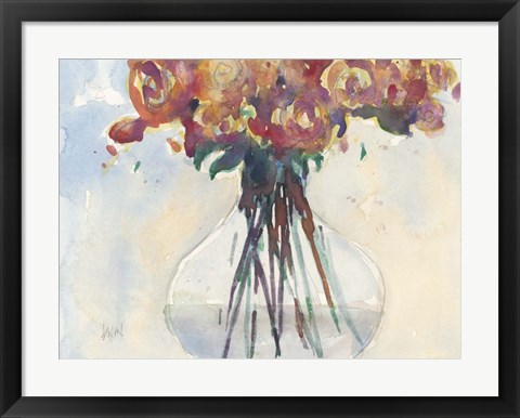 Framed Faded Roses II Print