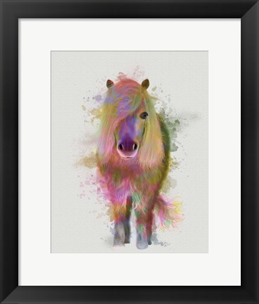 Framed Pony 1 Full Rainbow Splash Print