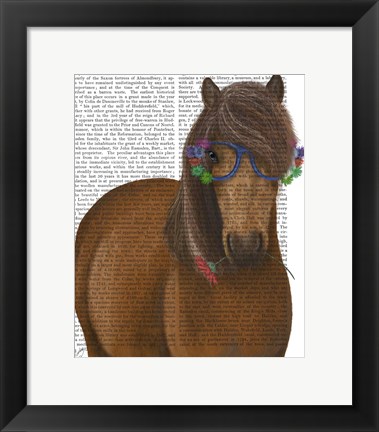 Framed Horse and Flower Glasses Print