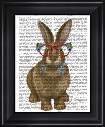 Framed Rabbit and Flower Glasses Print