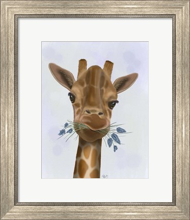 Framed Chewing Giraffe 2 Print