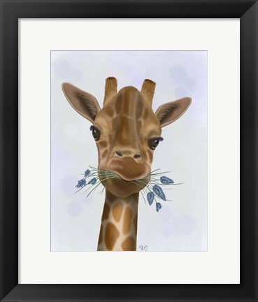 Framed Chewing Giraffe 2 Print