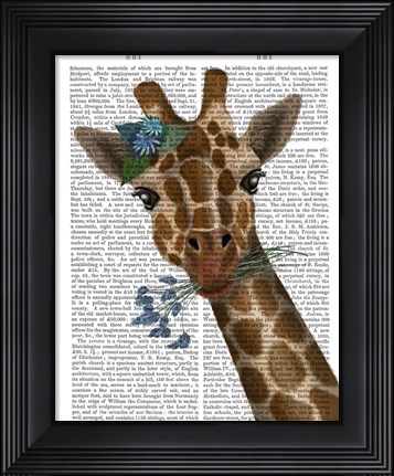 Framed Chewing Giraffe 1 Print