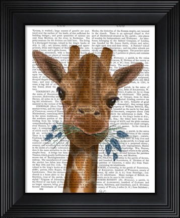 Framed Chewing Giraffe 2 Print