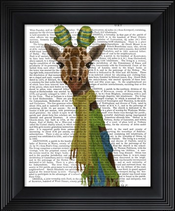 Framed Giraffe and Scarves Print