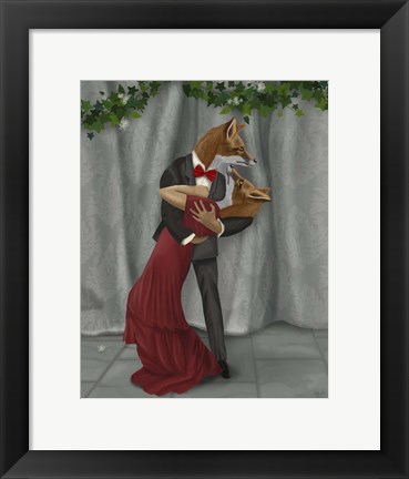 Framed Foxes Romantic Dancers Print