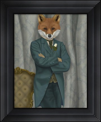 Framed Fox Victorian Gentleman Portrait Print