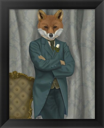 Framed Fox Victorian Gentleman Portrait Print