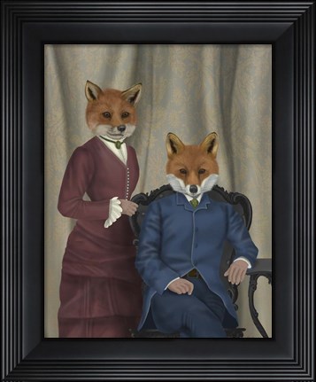 Framed Fox Couple Edwardians Print