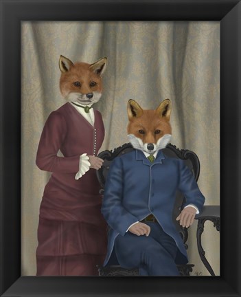 Framed Fox Couple Edwardians Print