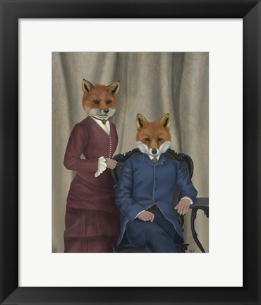 Framed Fox Couple Edwardians Print