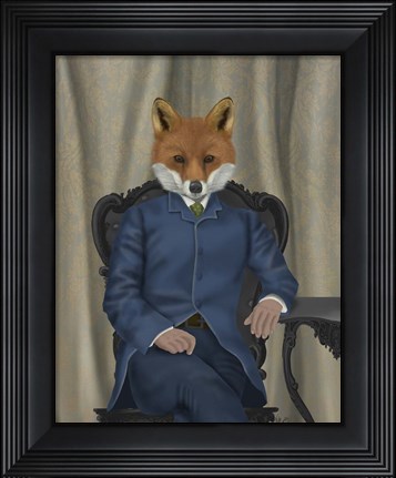 Framed Fox Edwardian Gent, Portrtait Print