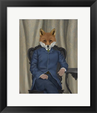 Framed Fox Edwardian Gent, Portrtait Print