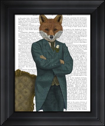 Framed Fox Victorian Gentleman Portrait Print