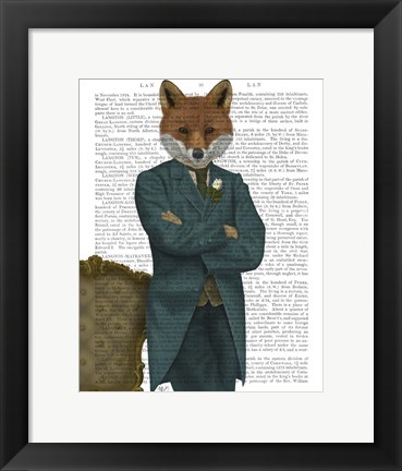 Framed Fox Victorian Gentleman Portrait Print