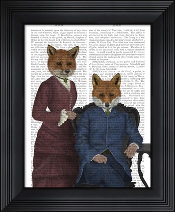 Framed Fox Couple Edwardians Print