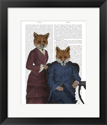 Framed Fox Couple Edwardians Print