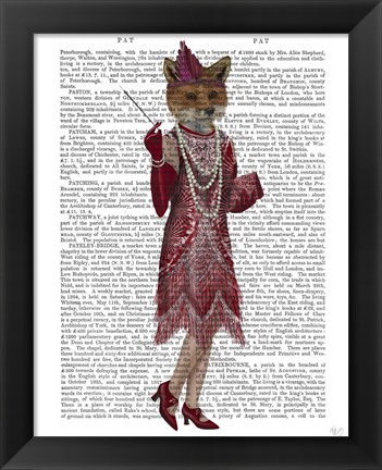 Framed Fox Lady 1920s Flapper Print