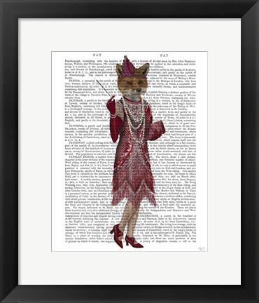 Framed Fox Lady 1920s Flapper Print