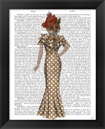Framed Fox Lady 1930s Print