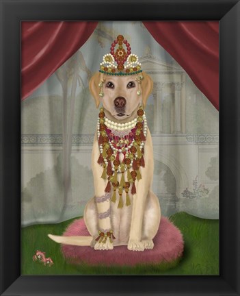 Framed Yellow Labrador and Tiara, Full Print