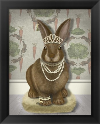 Framed Rabbit and Pearls, Full Print