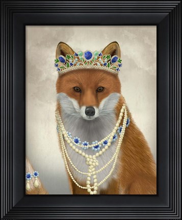 Framed Fox with Tiara, Portrait Print