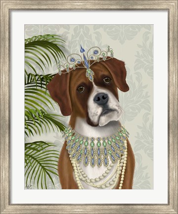 Framed Boxer and Tiara, Portrait Print