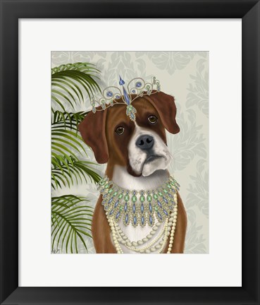 Framed Boxer and Tiara, Portrait Print