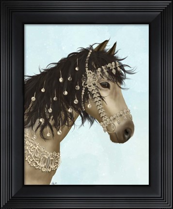 Framed Horse Buckskin with Jewelled Bridle Print