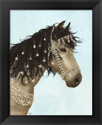 Framed Horse Buckskin with Jewelled Bridle Print