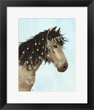 Framed Horse Buckskin with Jewelled Bridle Print