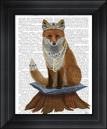 Framed Fox with Tiara, Full Print