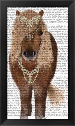 Framed Horse Brown Pony with Bells, Full Print