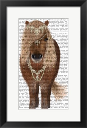 Framed Horse Brown Pony with Bells, Full Print