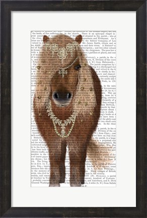 Framed Horse Brown Pony with Bells, Full Print