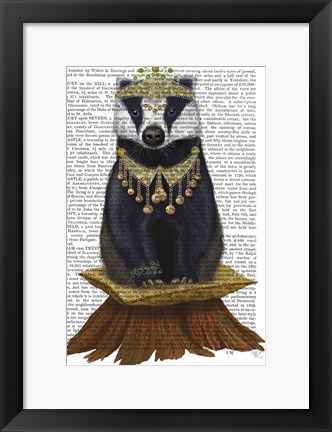 Framed Badger with Tiara, Full Print