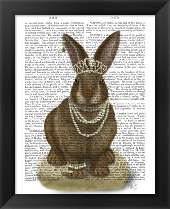 Framed Rabbit and Pearls, Full Print